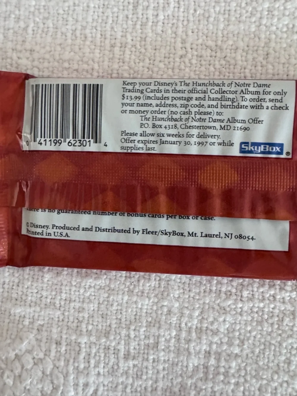 Disney's the Hunchback of Notre Dame Skybox Trading Cards Factory Sealed Pack